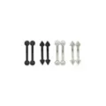 Multi-Pack Black and Silvertone Spike Curved Titanium Barbells 4 Pair - 16 Gauge at Spencer's