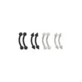 Multi-Pack Black and Silvertone Spike Curved Titanium Barbells 4 Pair - 16 Gauge at Spencer's