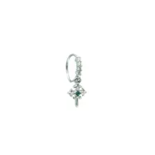 Silvertone CZ Cross Dangle Ring - 20 Gauge at Spencer's