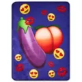 Eggplant and Peach Emoji Fleece Blanket at Spencer's