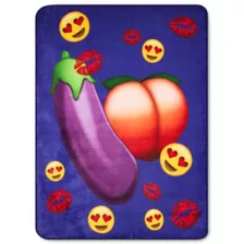 Eggplant and Peach Emoji Fleece Blanket at Spencer's