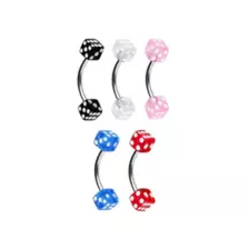 Multi-Pack Colored Dice Curved Barbells 5 Pack - 16 Gauge at Spencer's