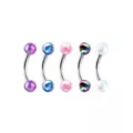 Multi-Pack Iridescent Curved Barbells 5 Pack - 16 Gauge at Spencer's