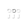Multi-Pack CZ Crystal Heart Hoop and L-Bend Nose Rings 6 Pack - 20 Gauge at Spencer's
