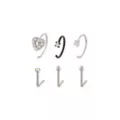 Multi-Pack CZ Crystal Heart Hoop and L-Bend Nose Rings 6 Pack - 20 Gauge at Spencer's