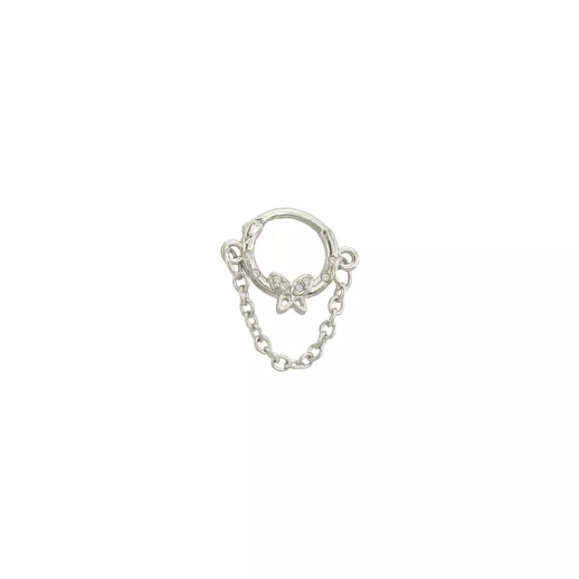 Titanium Butterfly Dangle Chain Septum Ring - 20 Gauge - Spencer's