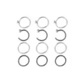 Multi-Pack CZ Silvertone and Black Hoop and Half Hoop Nose Rings 12 Pack - 20 Gauge at Spencer's