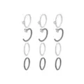 Multi-Pack CZ Silvertone and Black Hoop and Half Hoop Nose Rings 12 Pack - 20 Gauge at Spencer's