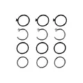 Multi-Pack CZ Black Hoop and Half Hoop Nose Rings 12 Pack - 20 Gauge at Spencer's