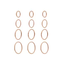 Multi-Pack Rose Goldtone Twisted Nose Hoops 12 Pack - 20 Gauge at Spencer's