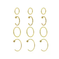Multi-Pack Goldtone Hoop and Half Hoop Nose Rings 12 Pack - 20 Gauge at Spencer's