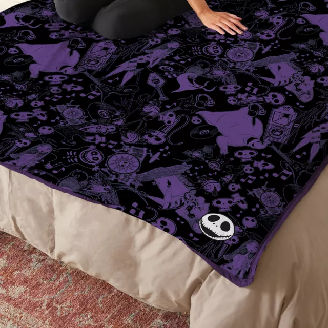 Halloween Town Faux Fur Fleece Blanket - The Nightmare Before Christmas