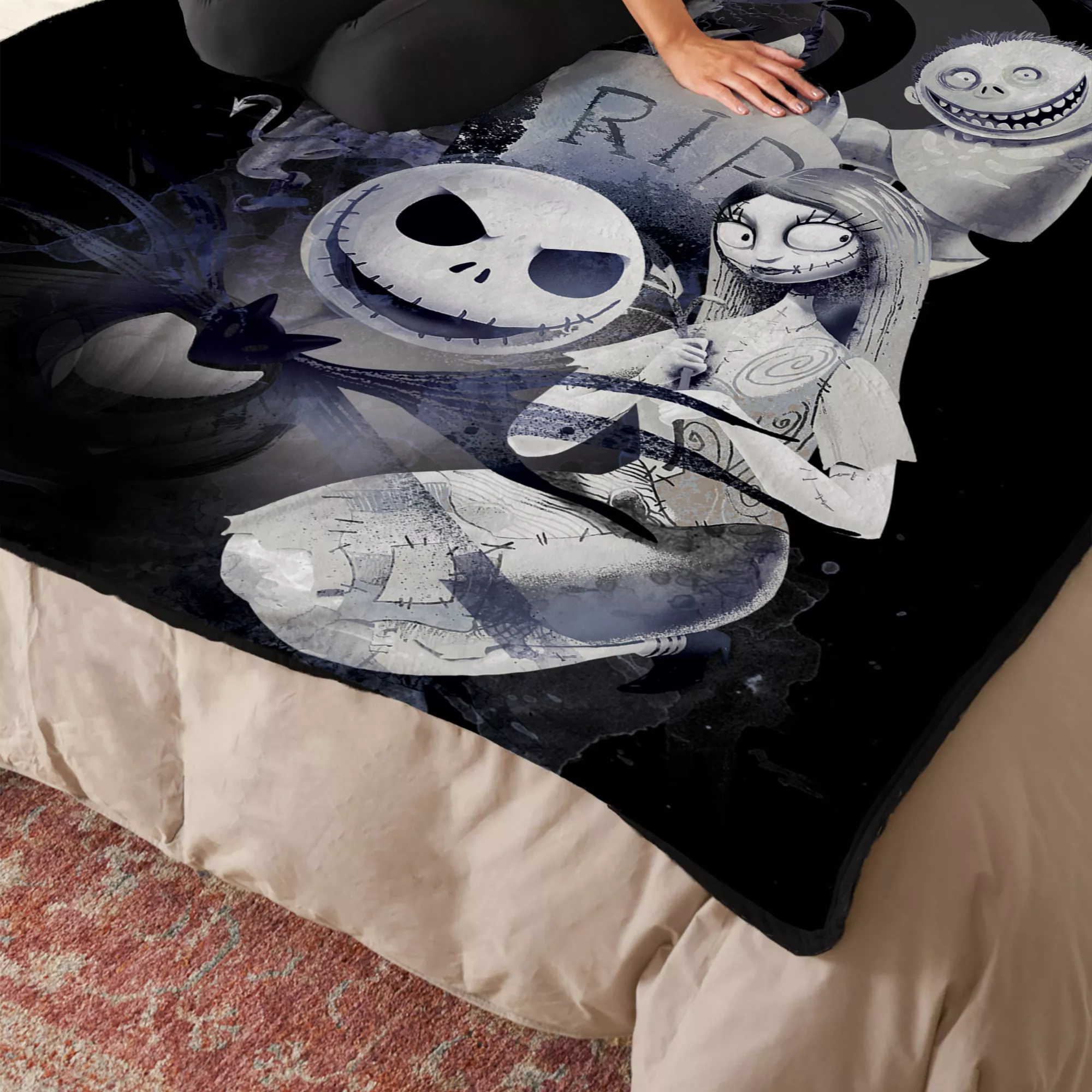 The Nightmare Before Christmas Graveyard Fleece Blanket at Spencer's