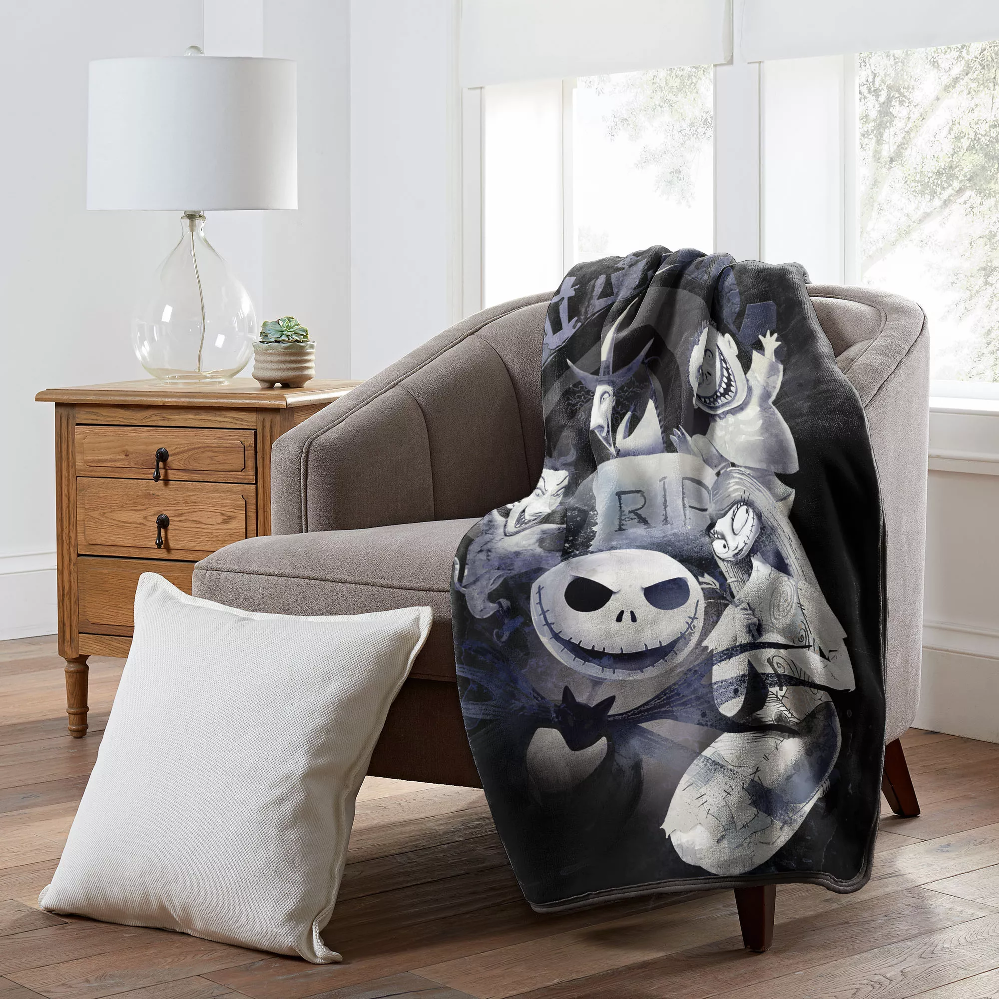 The Nightmare Before Christmas Graveyard Fleece Blanket at Spencer's