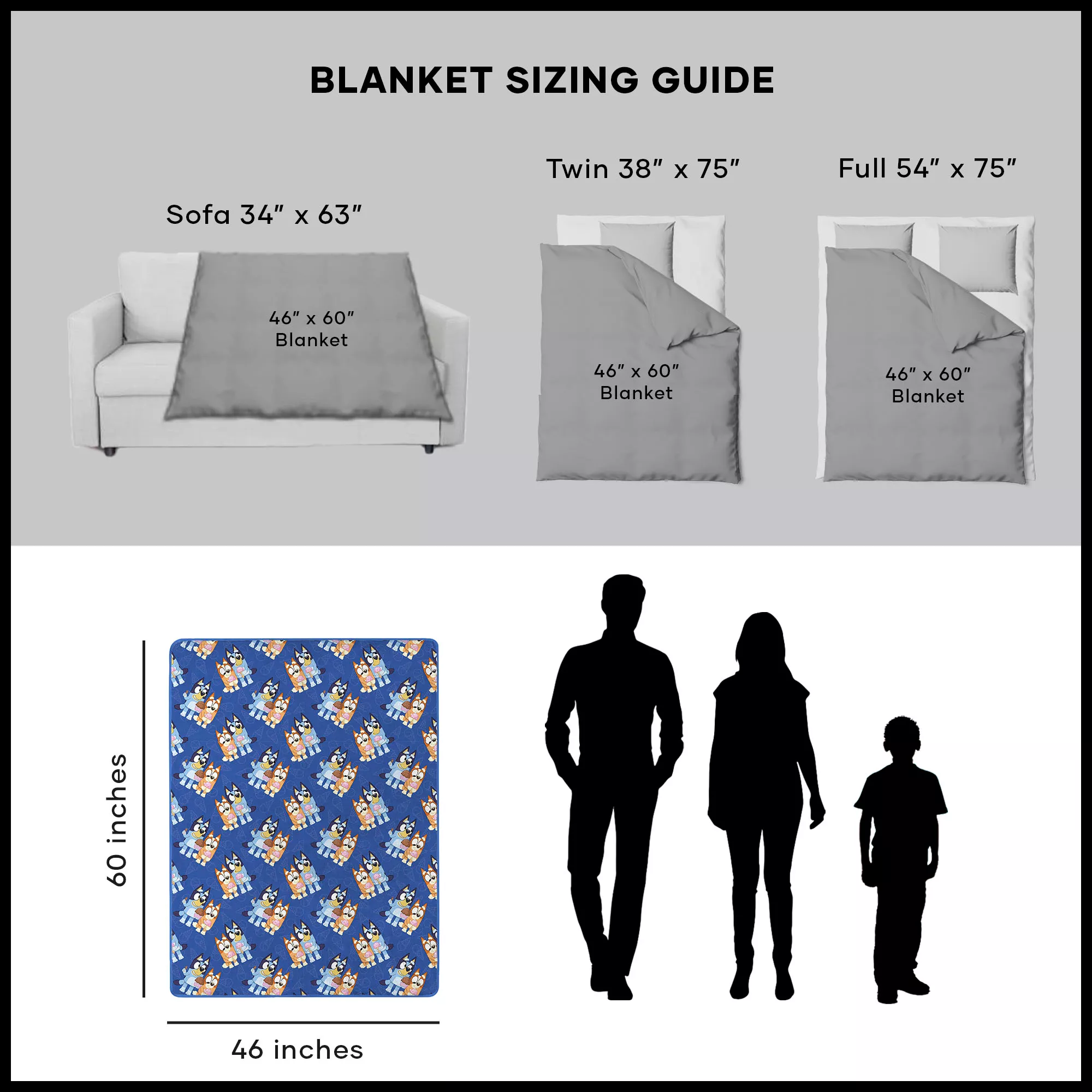Bluey and Bingo Fleece Blanket at Spencer's