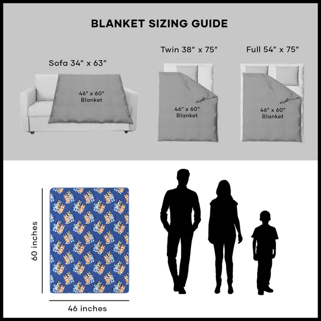 Bluey and Bingo Fleece Blanket at Spencer's