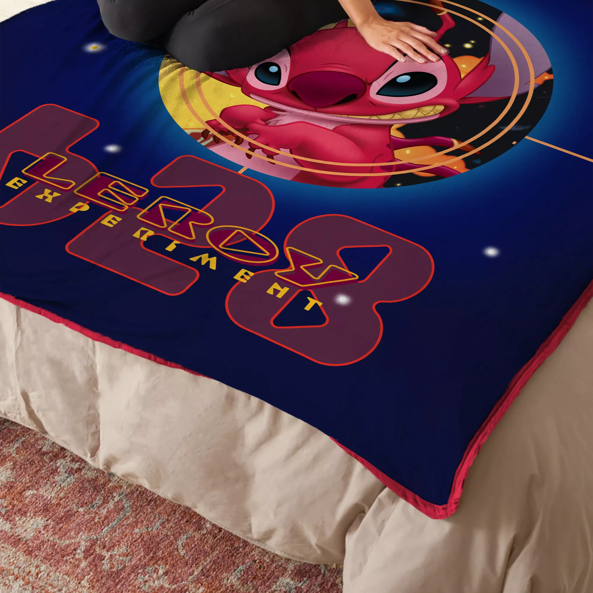 Cosmic Leroy Faux Fur Fleece Blanket - Lilo & Stitch at Spencer's