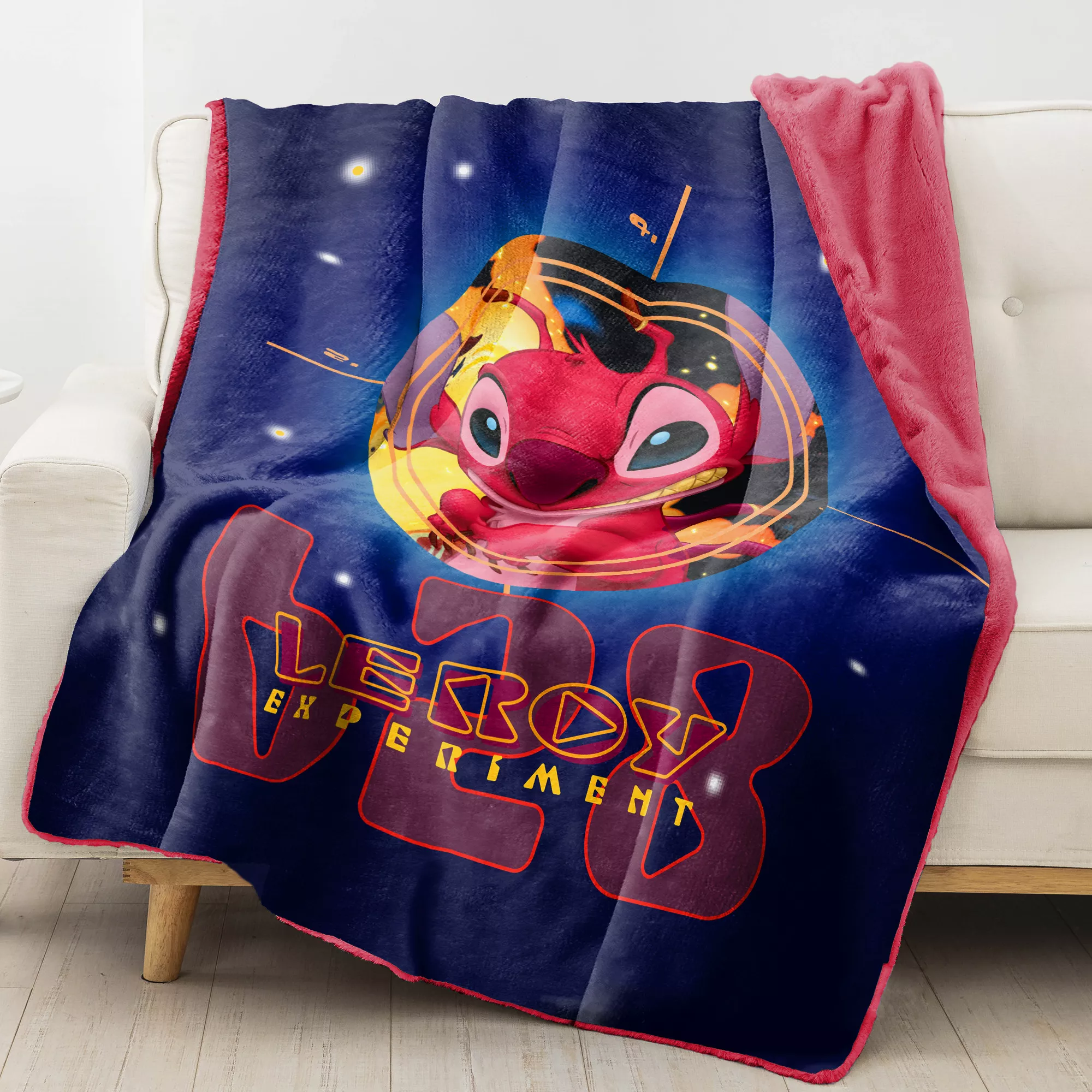 Cosmic Leroy Faux Fur Fleece Blanket - Lilo & Stitch at Spencer's