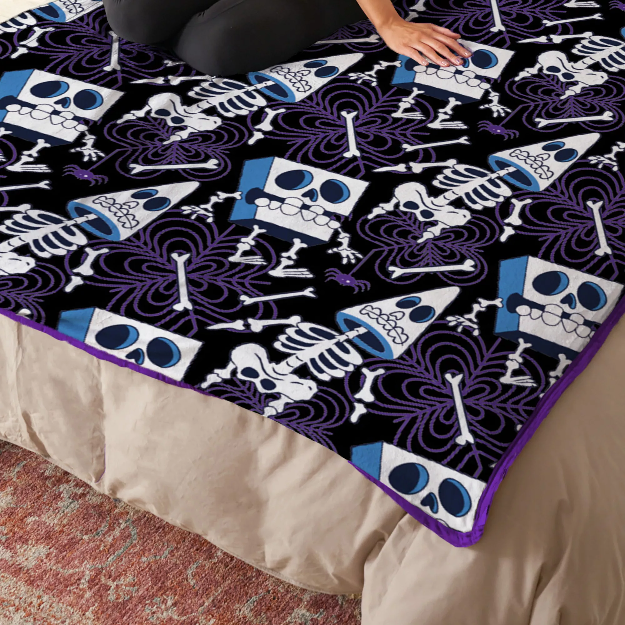 SpongeBob SquarePants and Patrick Spooky Skeletons Fleece Blanket at Spencer's