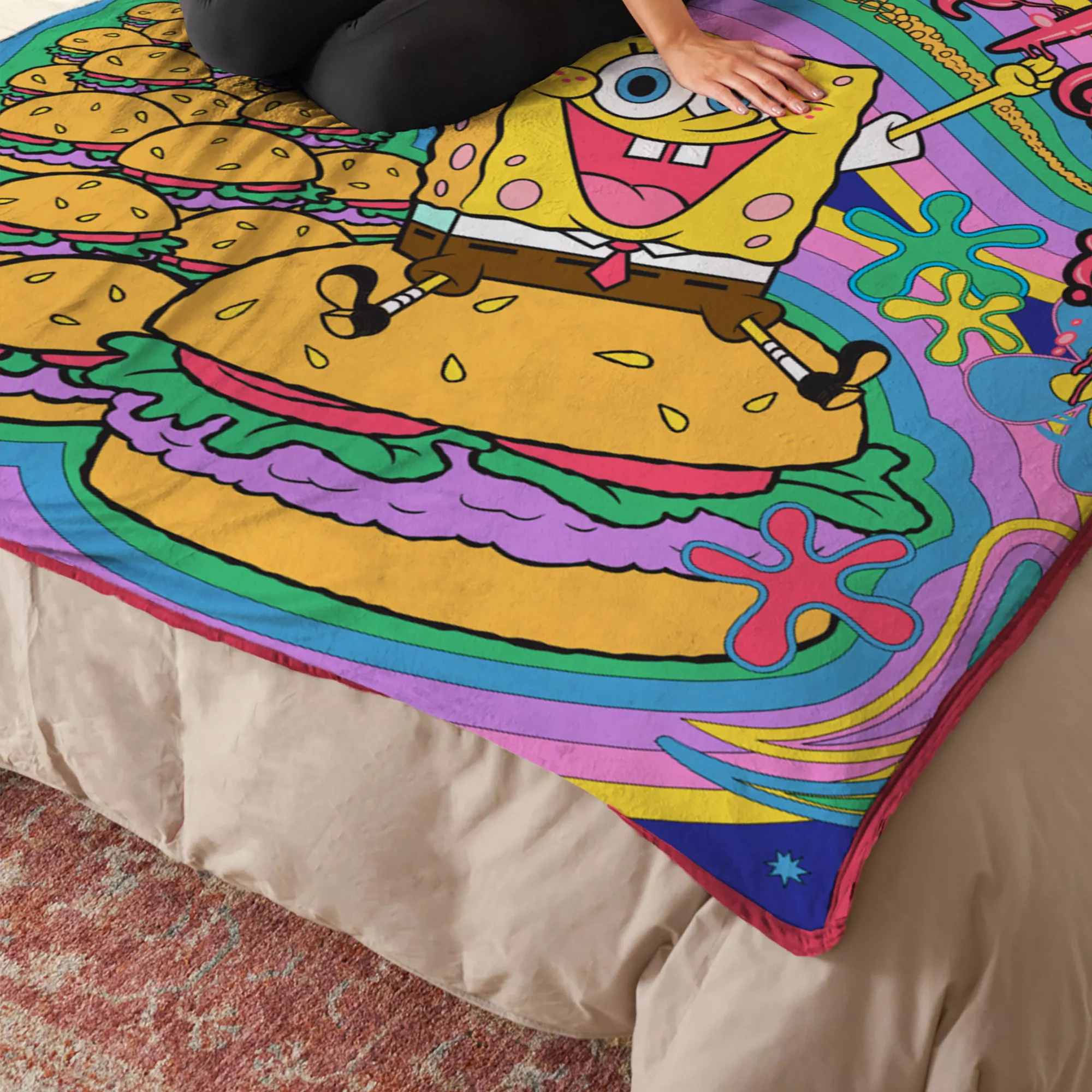 Krabby Patty Throw Blanket - Spongebob Squarepants at Spencer's