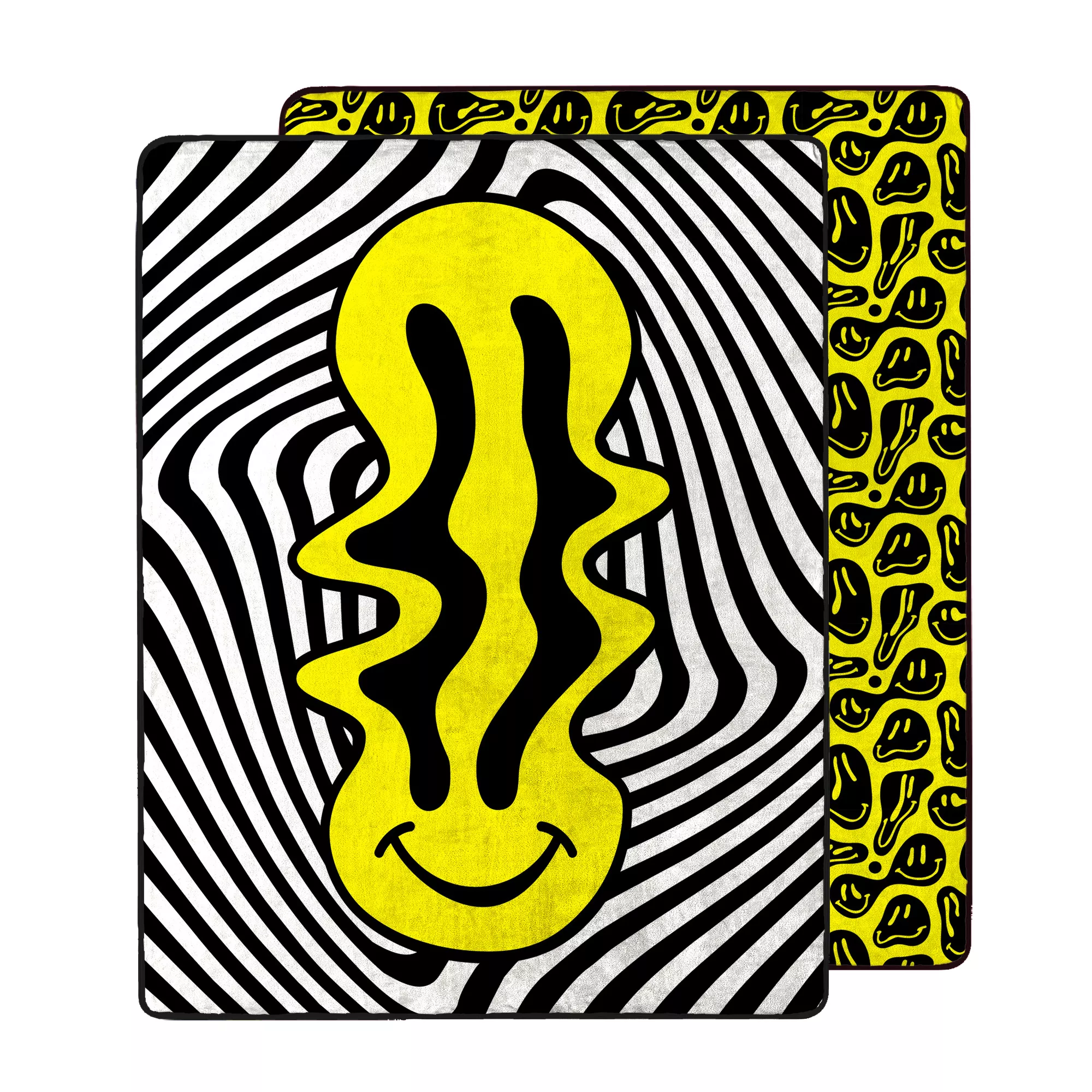 Trippin' Smileys Double-Sided Fleece Blanket at Spencer's