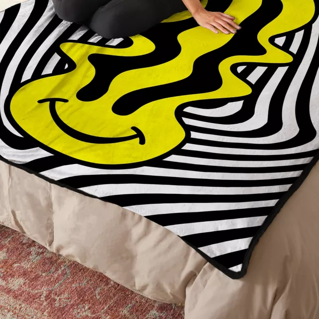 Trippin' Smileys Double-Sided Fleece Blanket at Spencer's