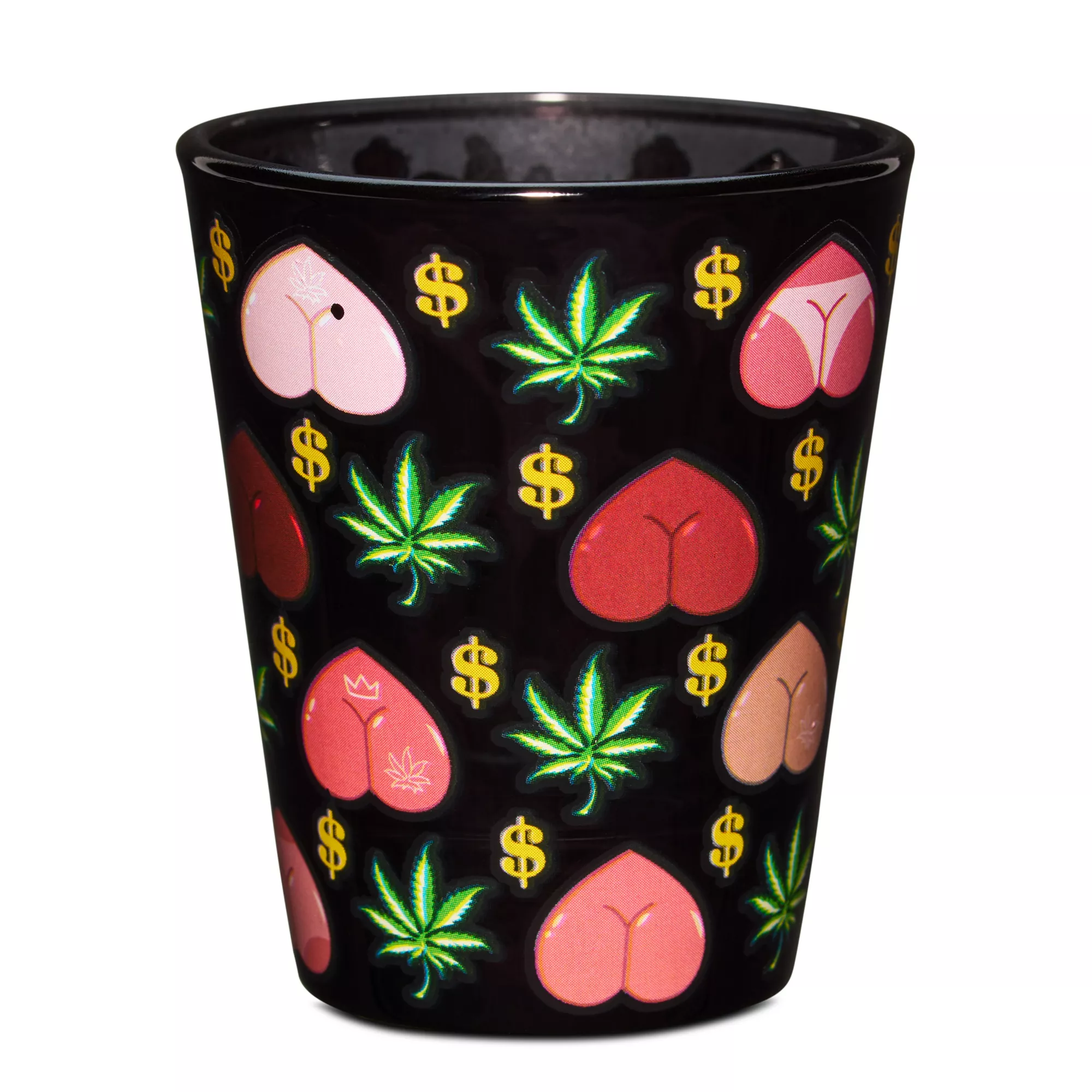 Weed Leaf and Butt Print Shot Glass - 2 oz. at Spencer's