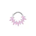 CZ Pink Titanium Multi-Gem Septum Ring - 16 Gauge at Spencer's