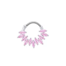 CZ Pink Titanium Multi-Gem Septum Ring - 16 Gauge at Spencer's