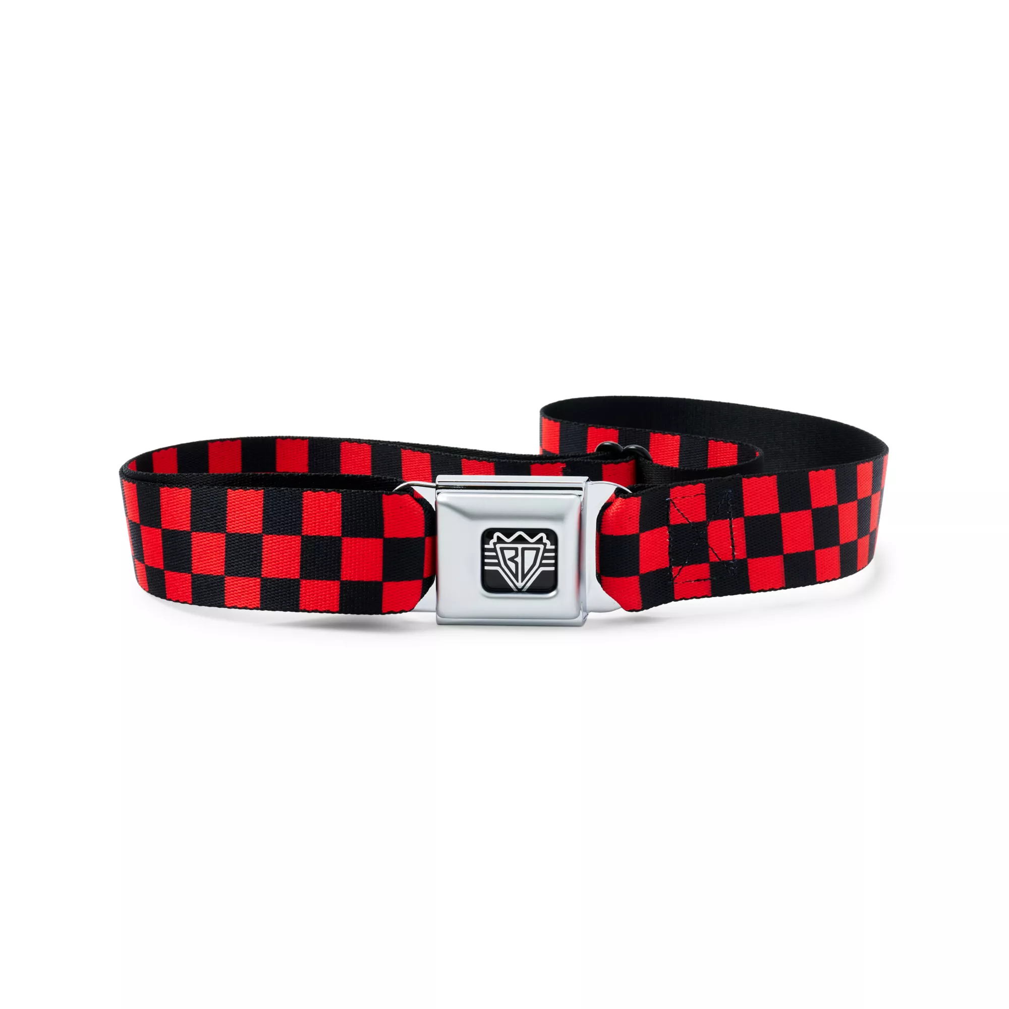Buckle-Down Red and Black Checkered Seatbelt Belt at Spencer's