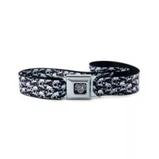 Buckle-Down Black and White Skulls Seatbelt Belt at Spencer's