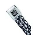 Buckle-Down Black and White Skulls Seatbelt Belt at Spencer's