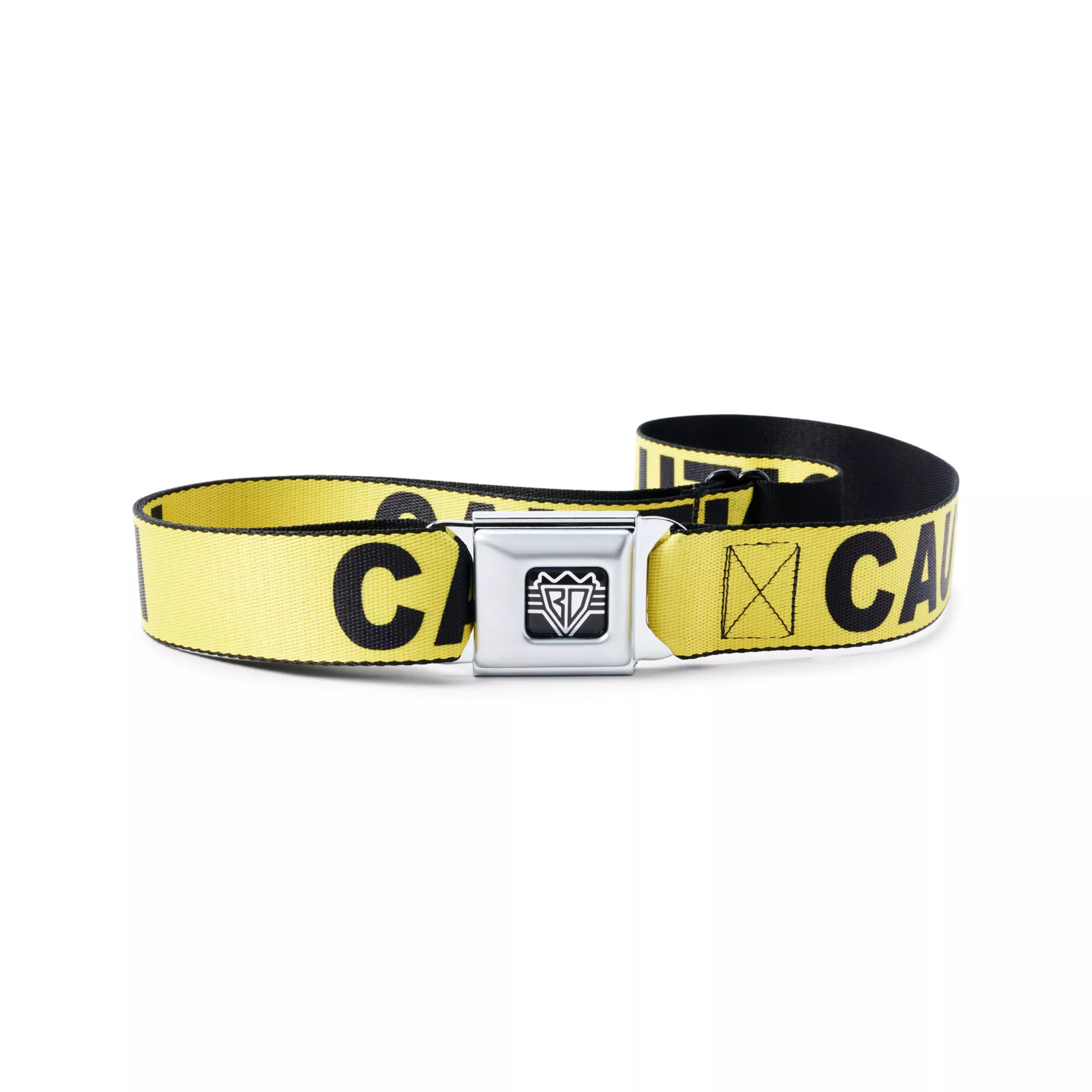 Buckle-Down Caution Tape Seatbelt Belt at Spencer's