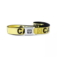 Buckle-Down Caution Tape Seatbelt Belt at Spencer's