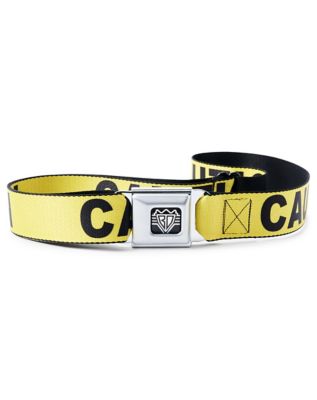 Buckle-Down Caution Tape Seatbelt Belt