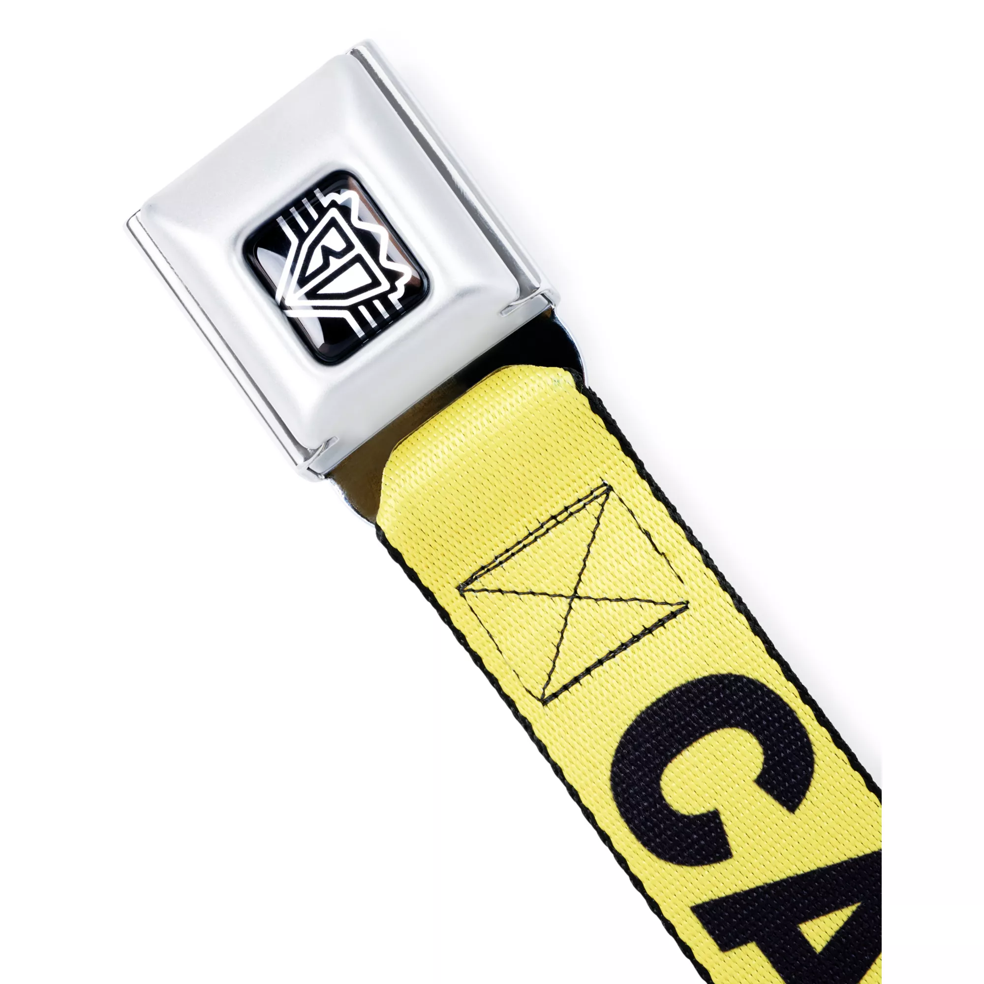 Buckle-Down Caution Tape Seatbelt Belt at Spencer's