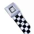 Black and White Checkered Seatbelt Belt at Spencer's