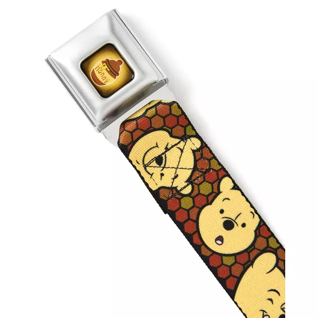 Buckle-Down Pooh Faces Honeycomb Seatbelt Belt - Winnie the Pooh at Spencer's