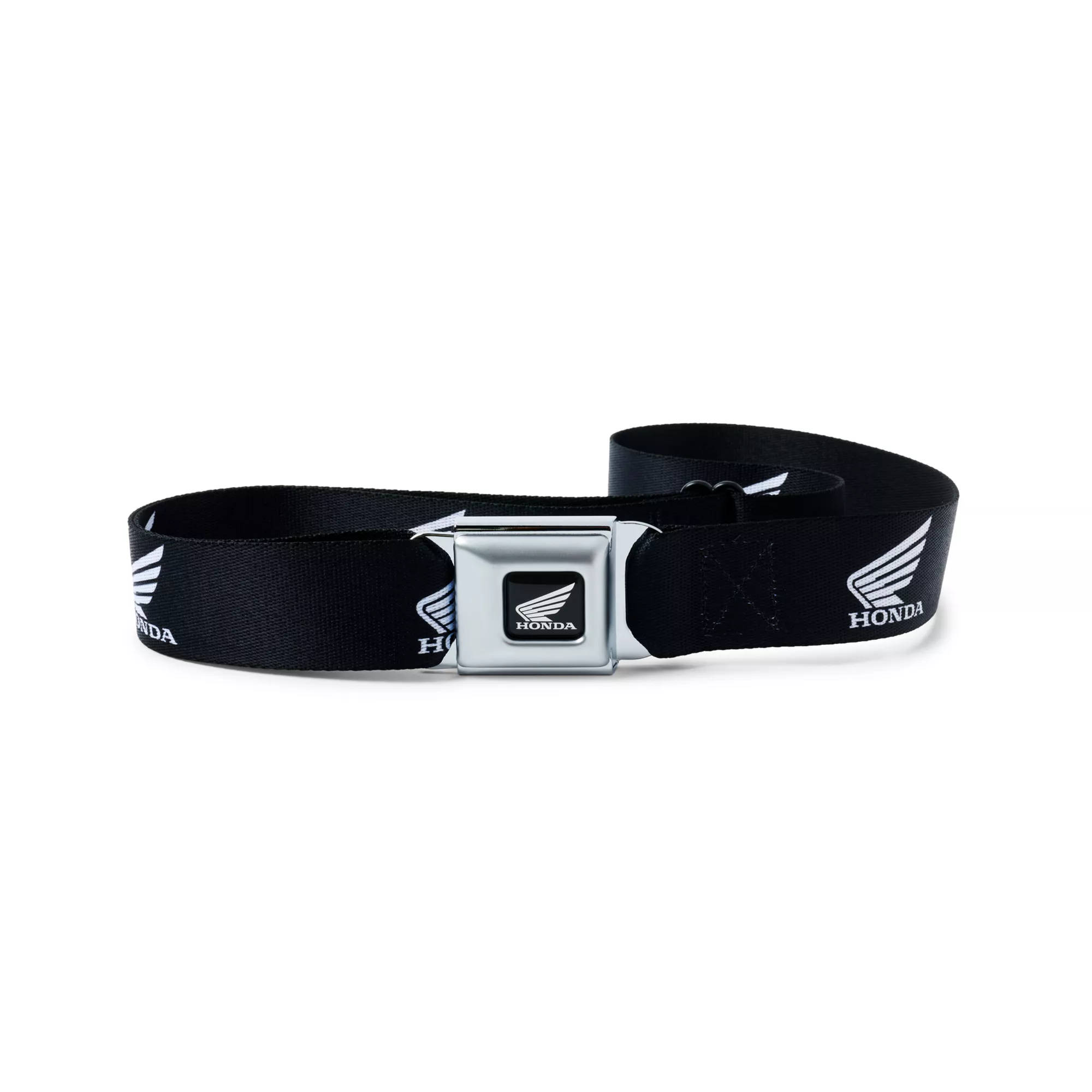 Buckle-Down Black and White Honda Moto Seatbelt Belt at Spencer's