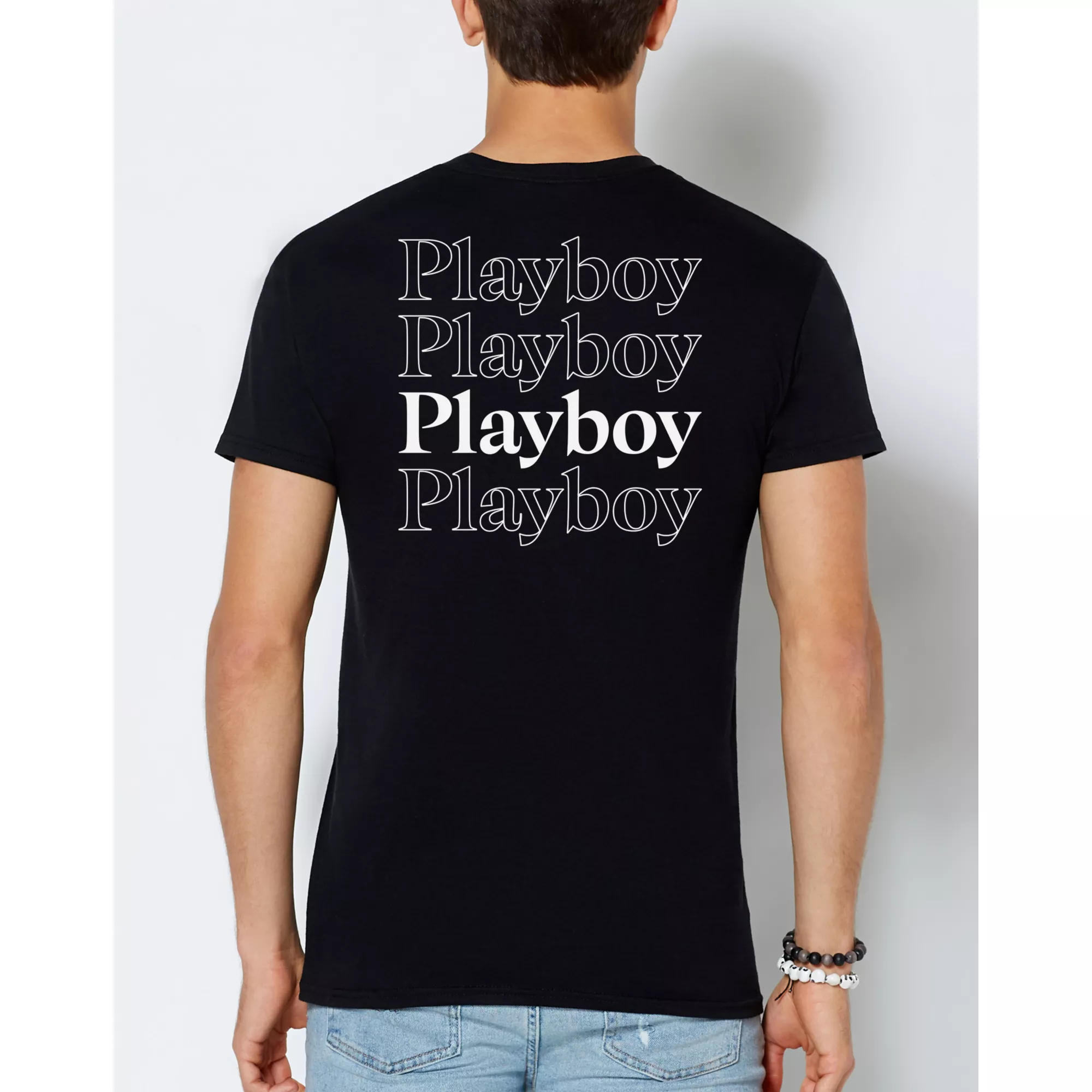 Playboy Bunny Stacked Logo T Shirt at Spencer's