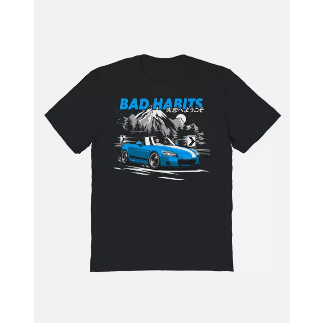 Bad Habits Blue Race Car T Shirt