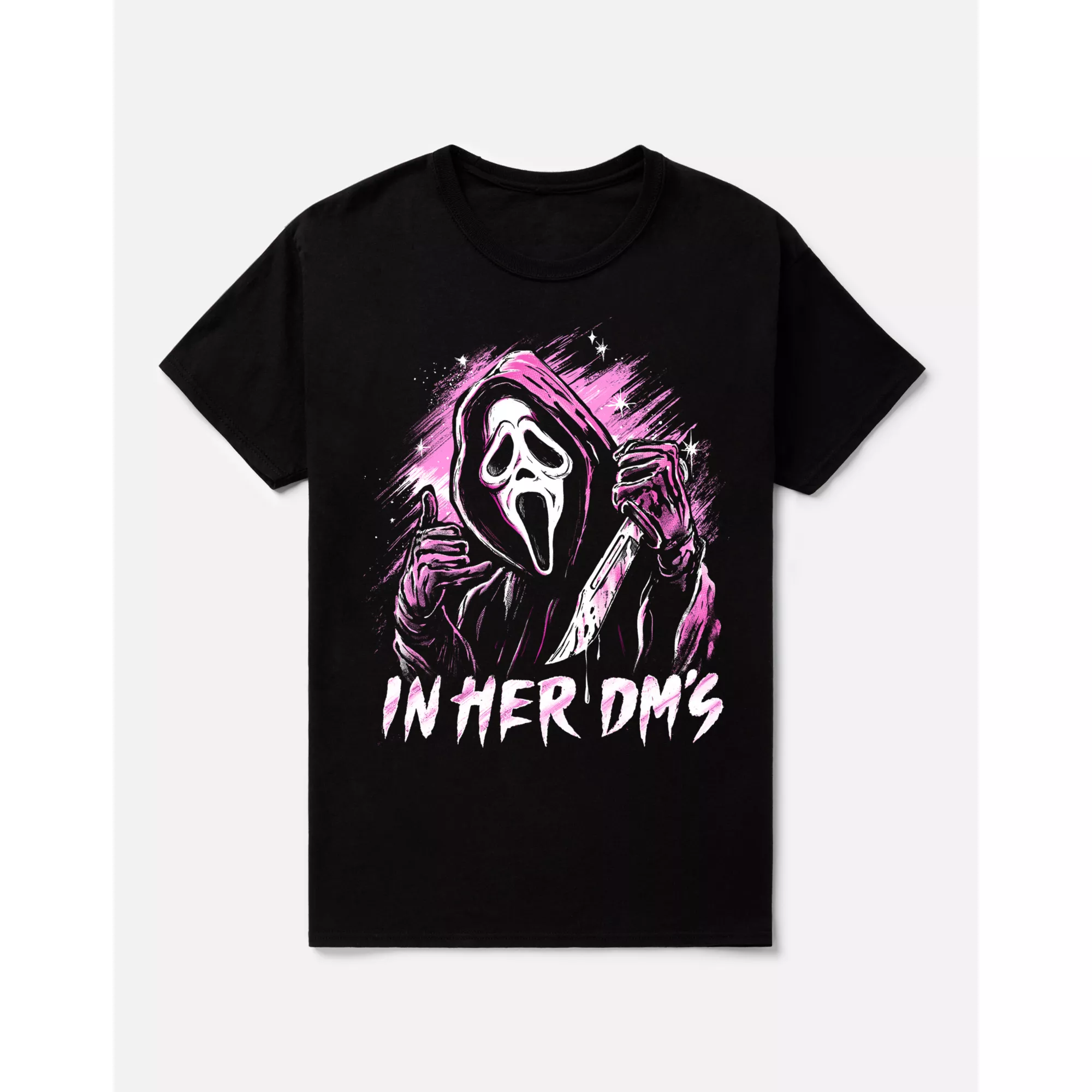 Ghost Face In Her DM's T Shirt at Spencer's