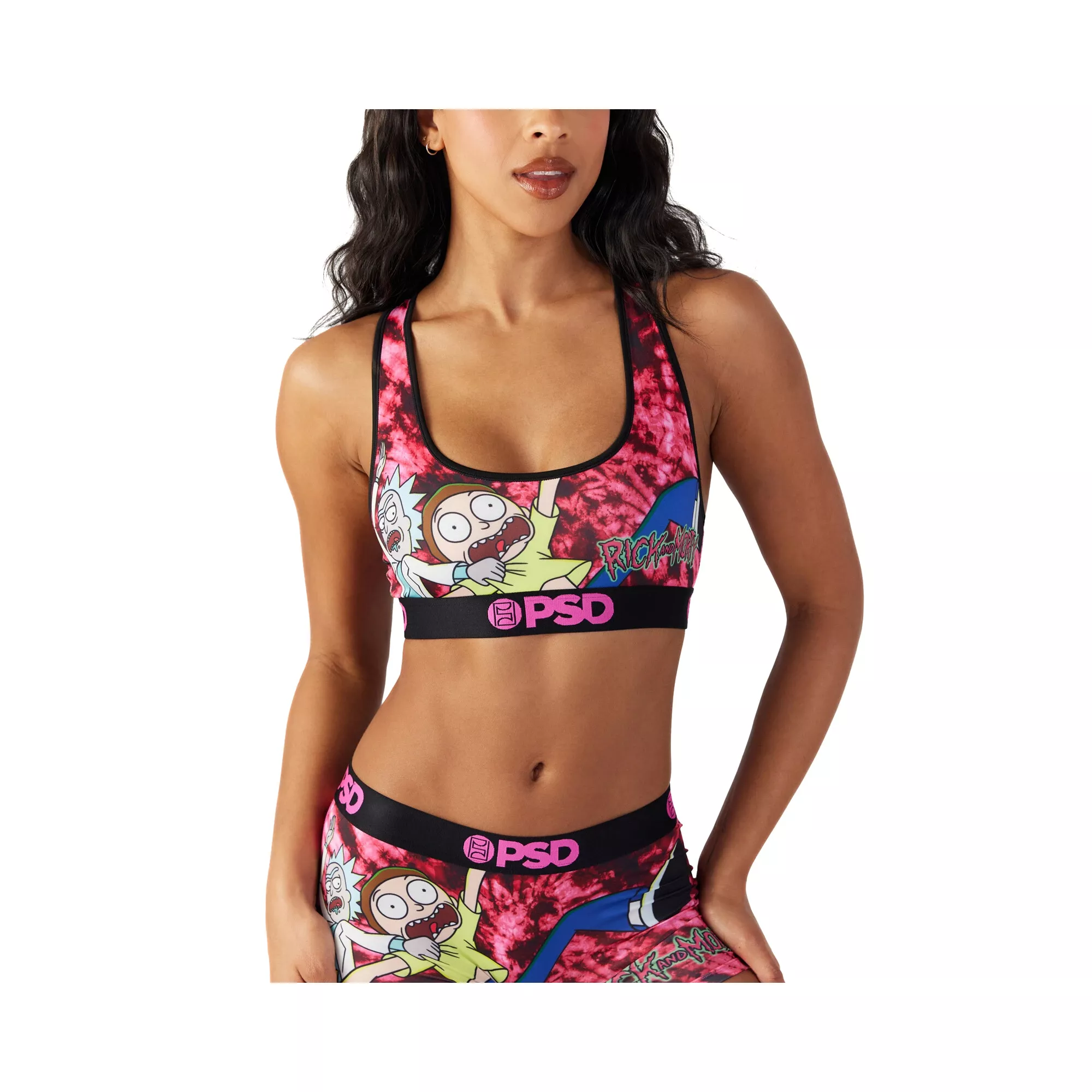 PSD Rick and Morty Pink Sports Bra at Spencer's