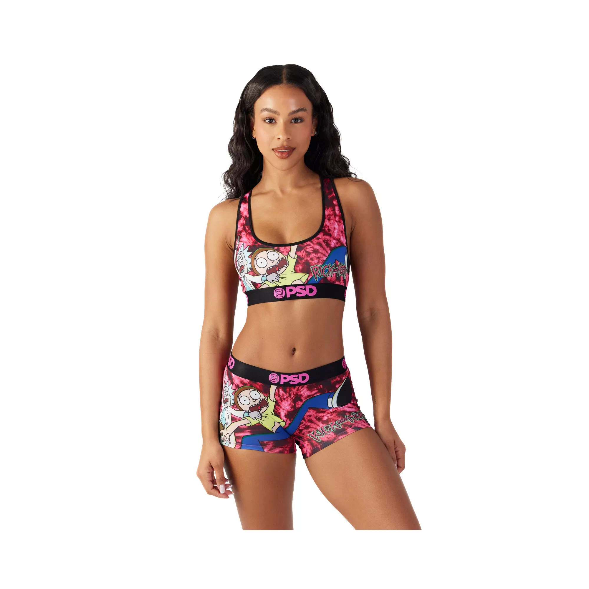PSD Rick and Morty Pink Sports Bra at Spencer's