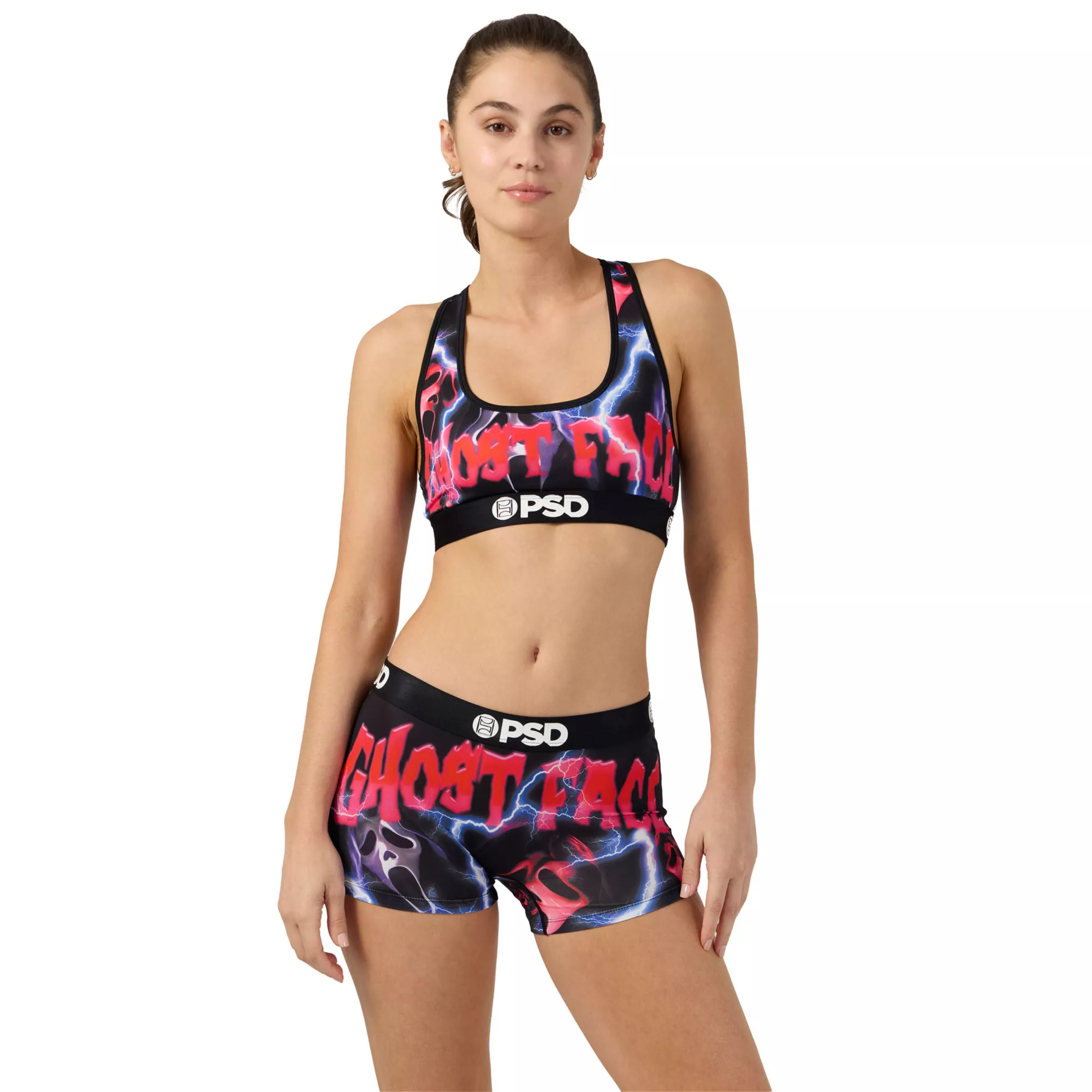 PSD Ghost Face Lightning Sports Bra at Spencer's