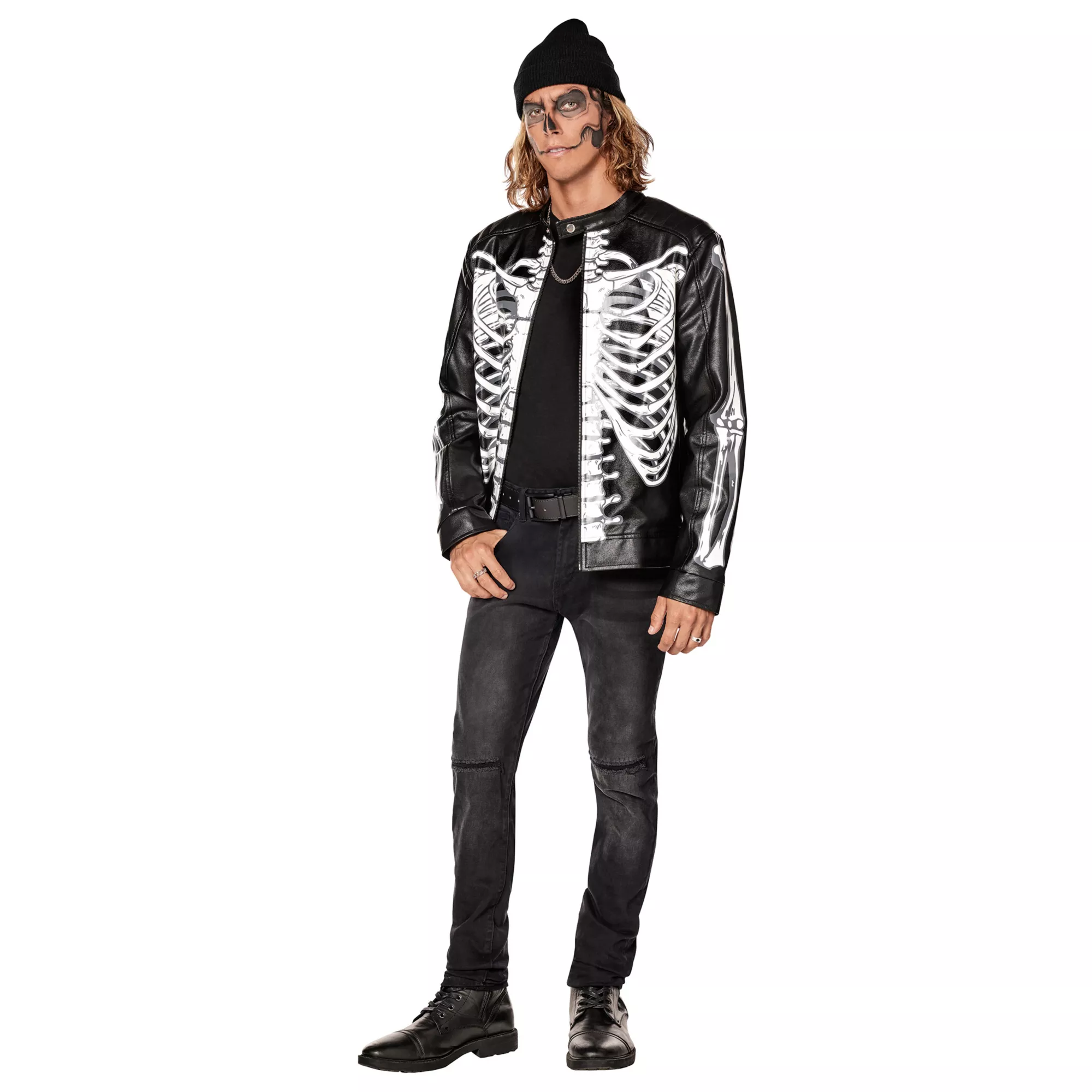 Black Skeleton Jacket at Spencer's