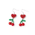 CZ Cherry Heart Dangle Earrings at Spencer's