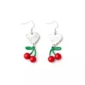 CZ Cherry Heart Dangle Earrings at Spencer's