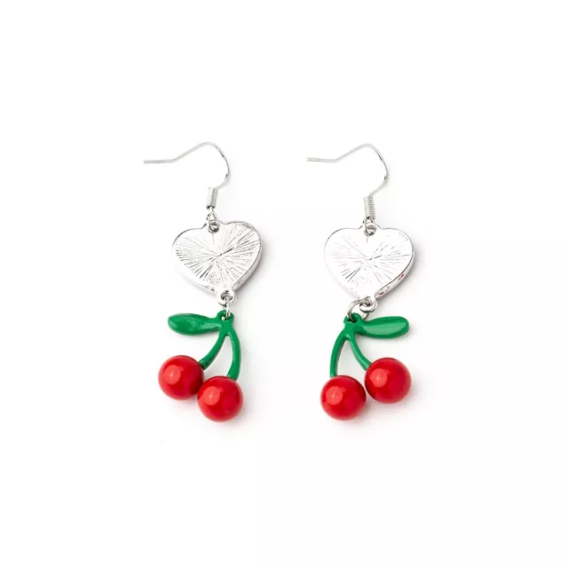 CZ Cherry Heart Dangle Earrings at Spencer's
