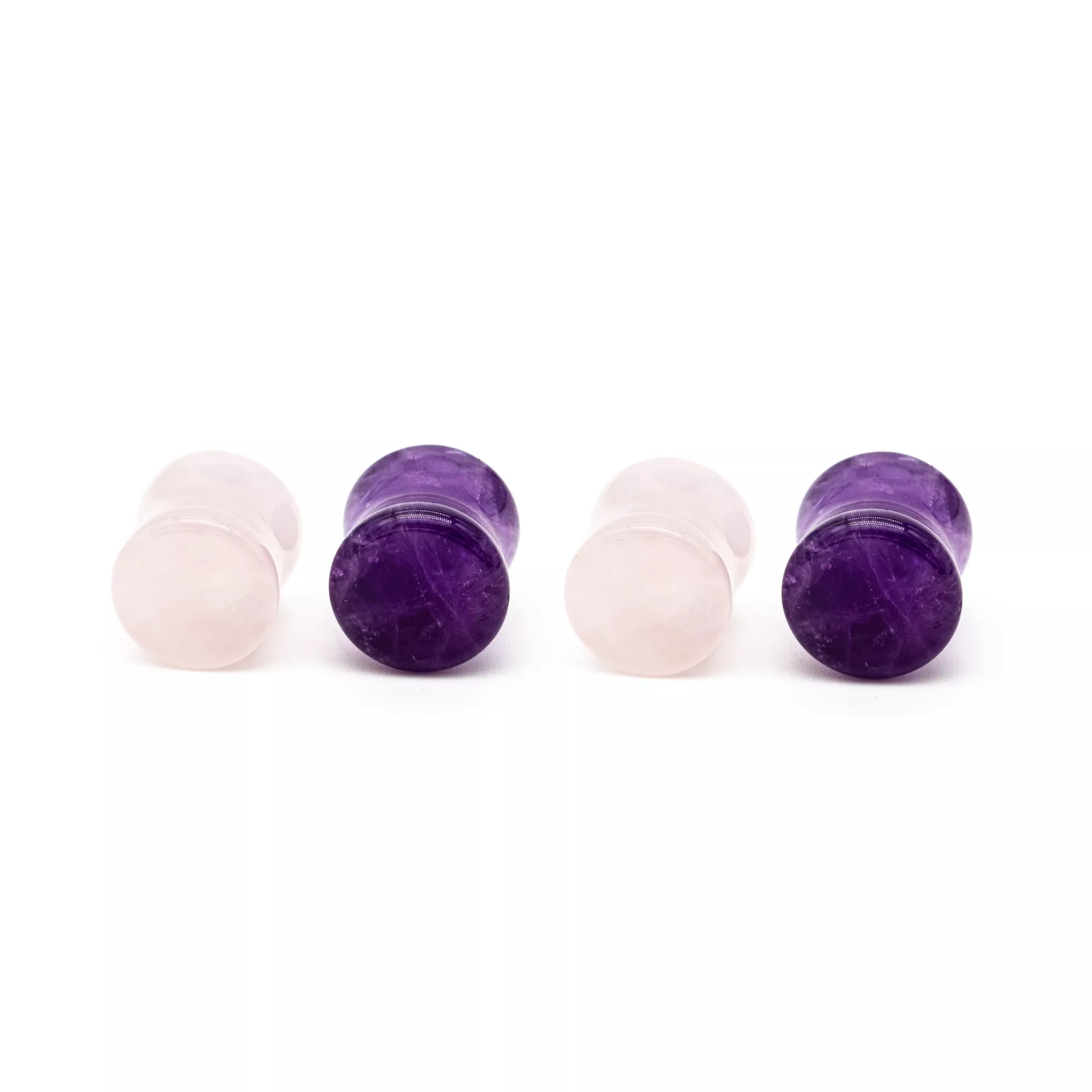 Multi-Pack Rose Quartz and Amethyst Stone Plugs - 2 Pair at Spencer's